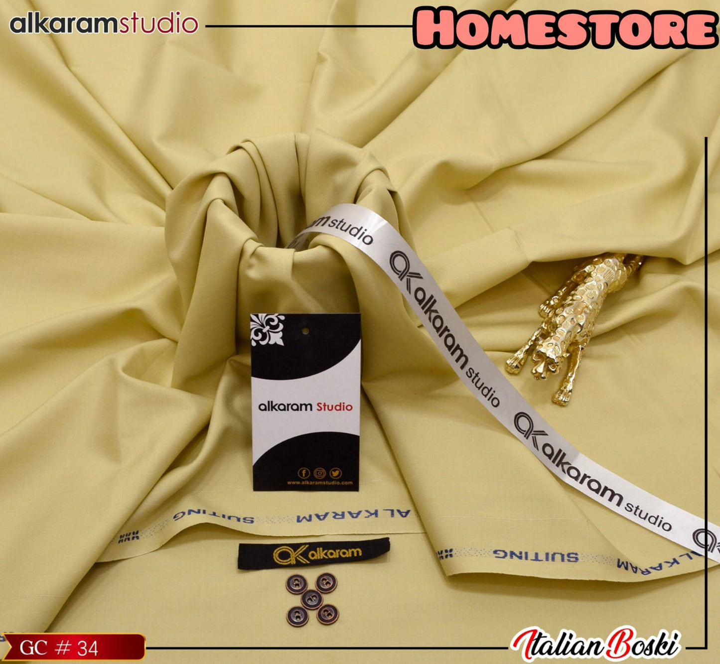 Italian Boski Unstitched Fabric